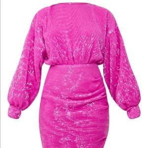 NWT, Pretty Little Thing, Asymmetrical, sequence, open back, cocktail dress.